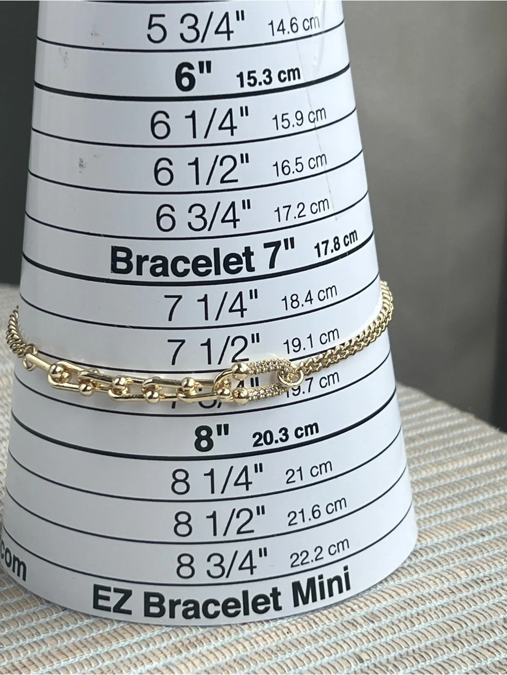 Gold horseshoe Link Bracelet with Pave horseshoe center Accent